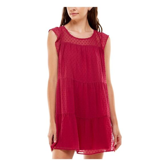 CRYSTAL DOLLS Dresses & Skirts - CRYSTAL DOLLS Womens Pullover Styling Lined Cap Sleeve Short A-Line Dress